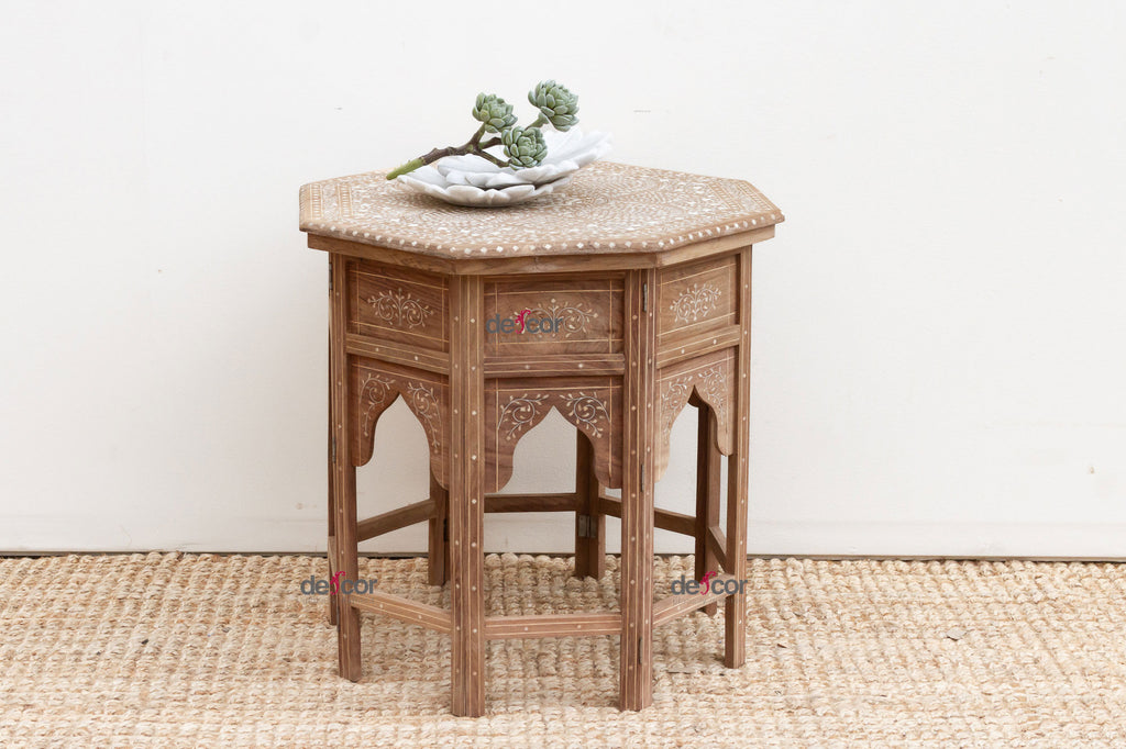 Fine Inlay Geometric Mandala Side Table
