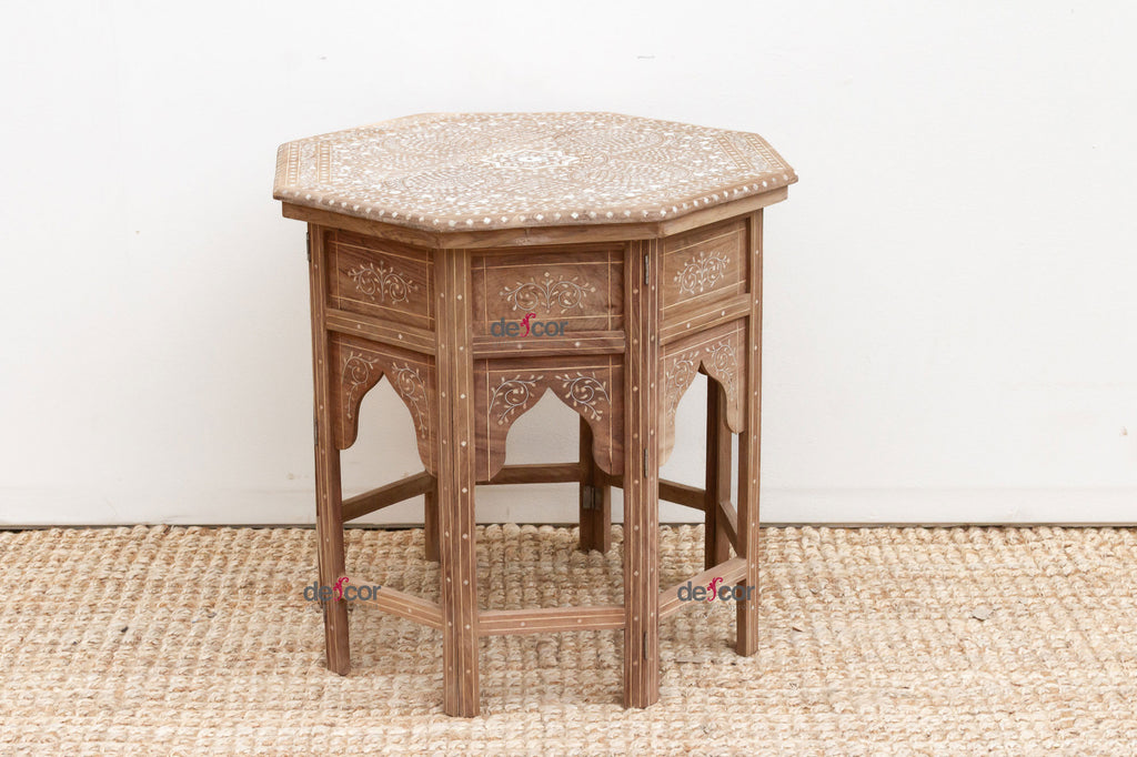 Fine Inlay Geometric Mandala Side Table
