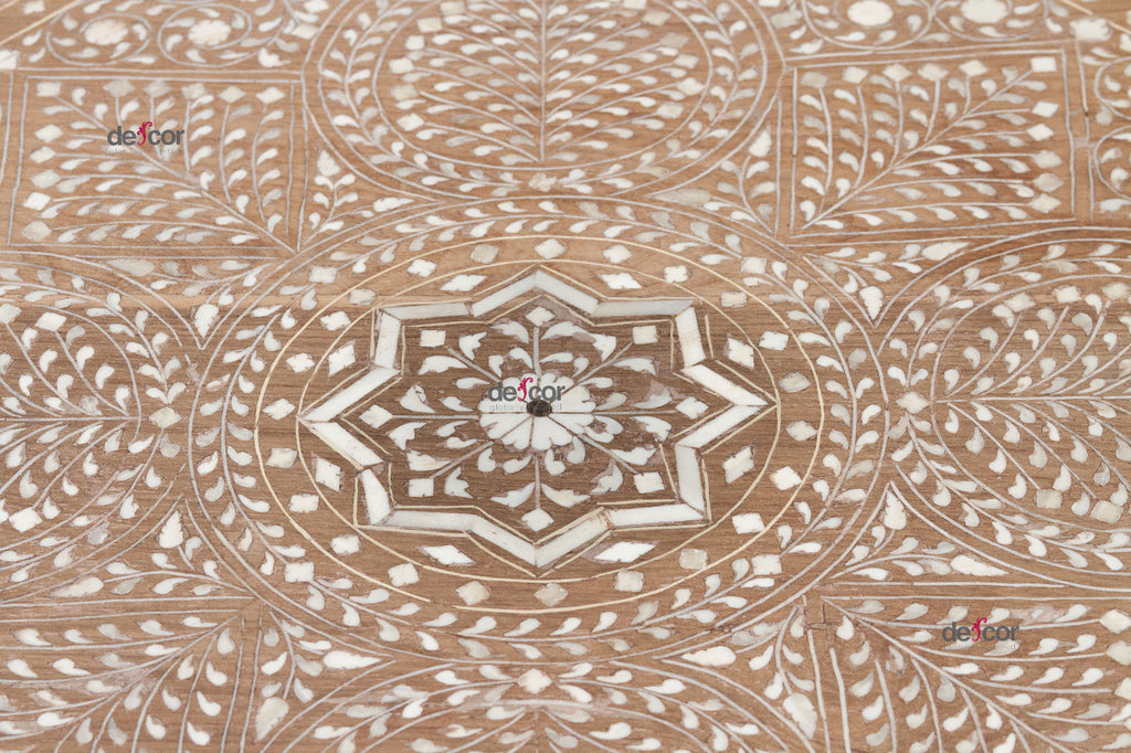 Fine Inlay Geometric Mandala Side Table