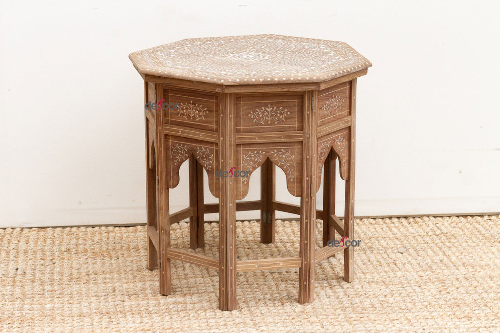Fine Inlay Geometric Mandala Side Table