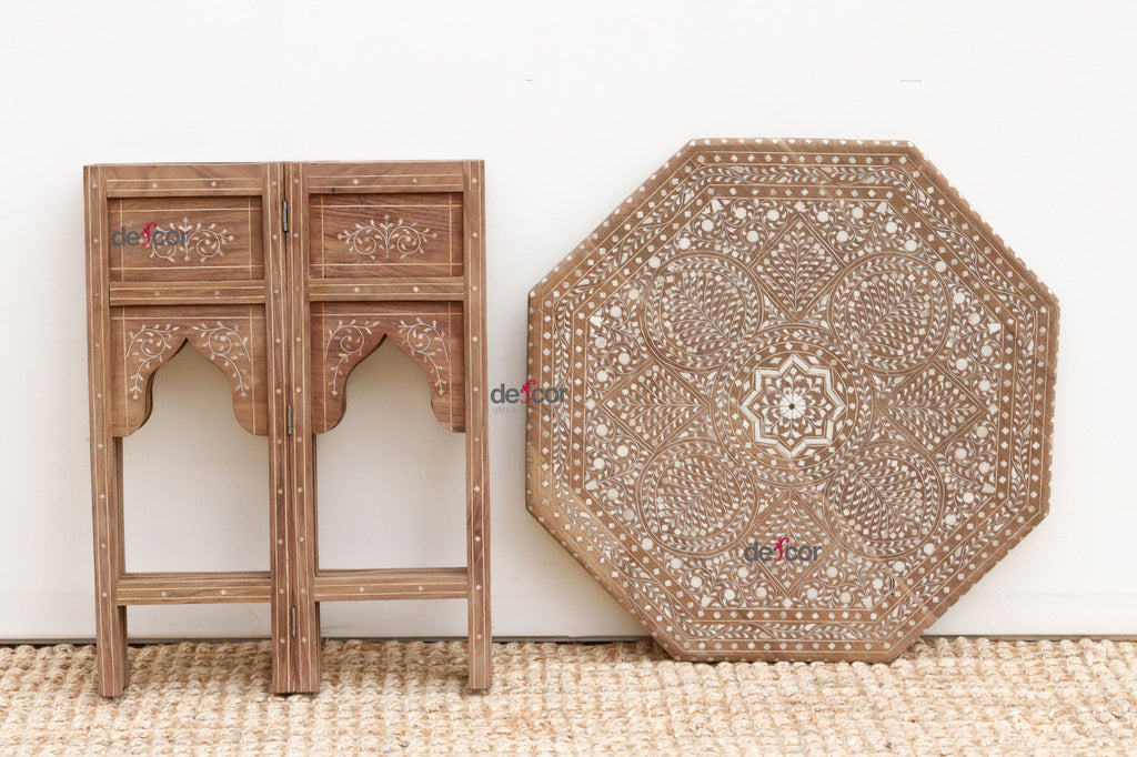 Fine Inlay Geometric Mandala Side Table