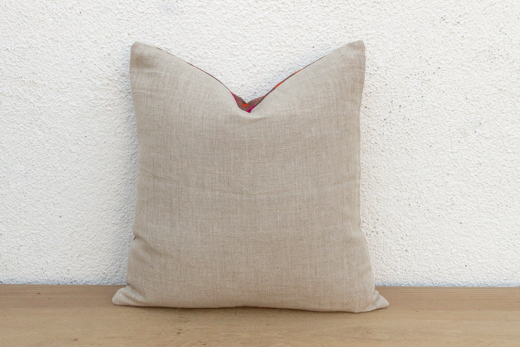 Tribal Lattice, Antique Phulkari Pillow Cover