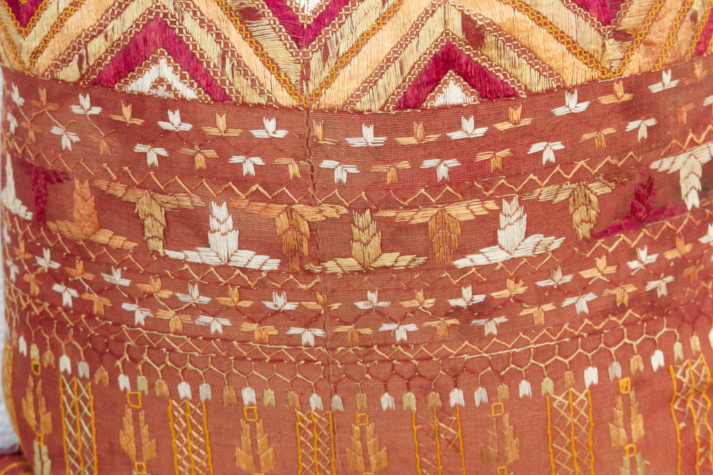 Golden Sunburst, Antique Phulkari Pillow Cover (Trade)
