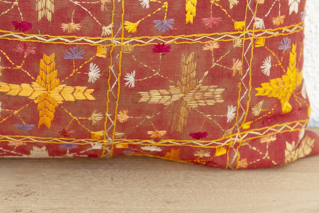 Marigold Mandala, Antique Phulkari Pillow Cover