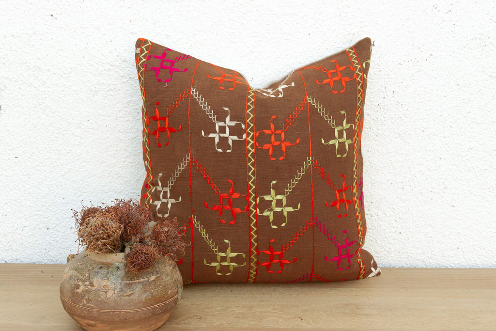 Patiala Wonder, Antique Phulkari Pillow Cover