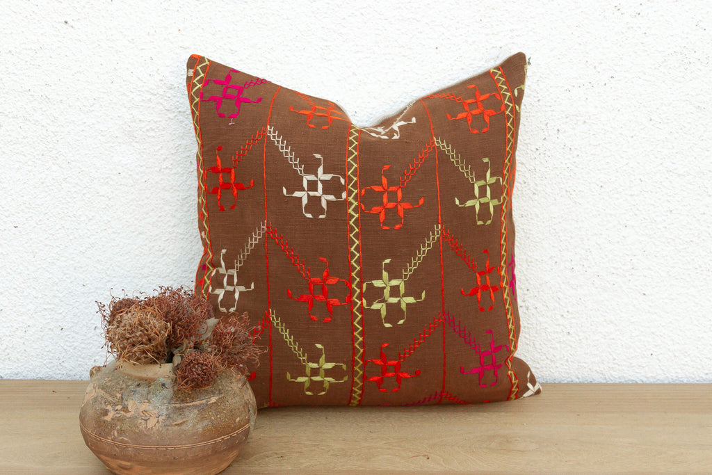 Patiala Wonder, Antique Phulkari Pillow Cover