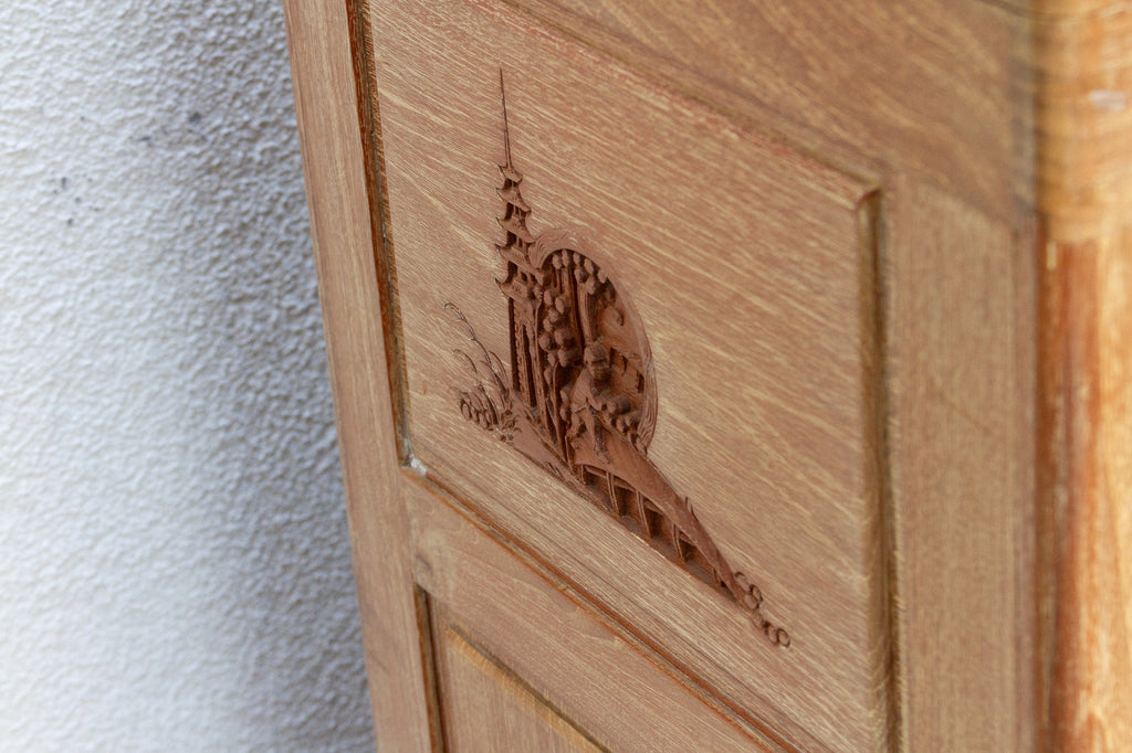 Mid-Century Tall Finely Carved Storage Chest
