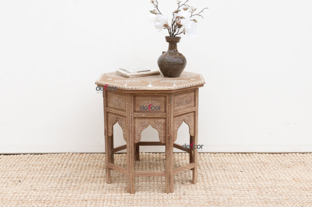 Tree of Life Inlay Folding Side Table