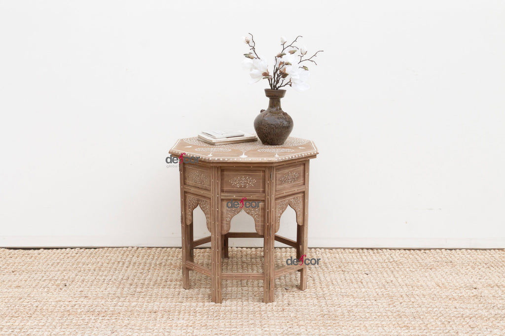 Tree of Life Inlay Folding Side Table