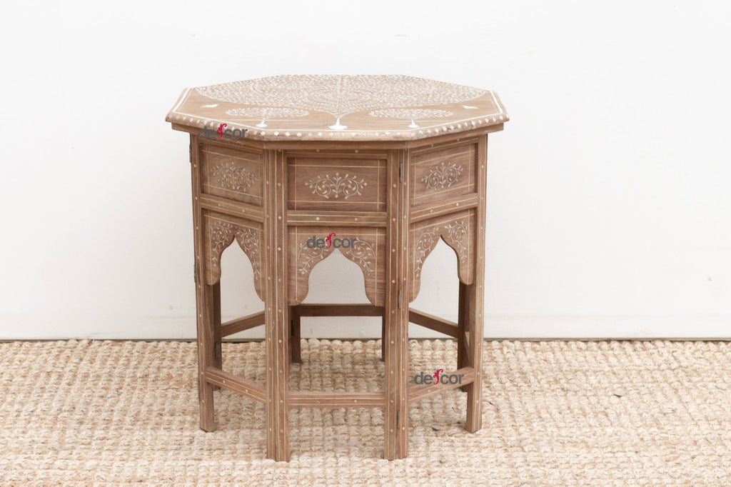 Tree of Life Inlay Folding Side Table
