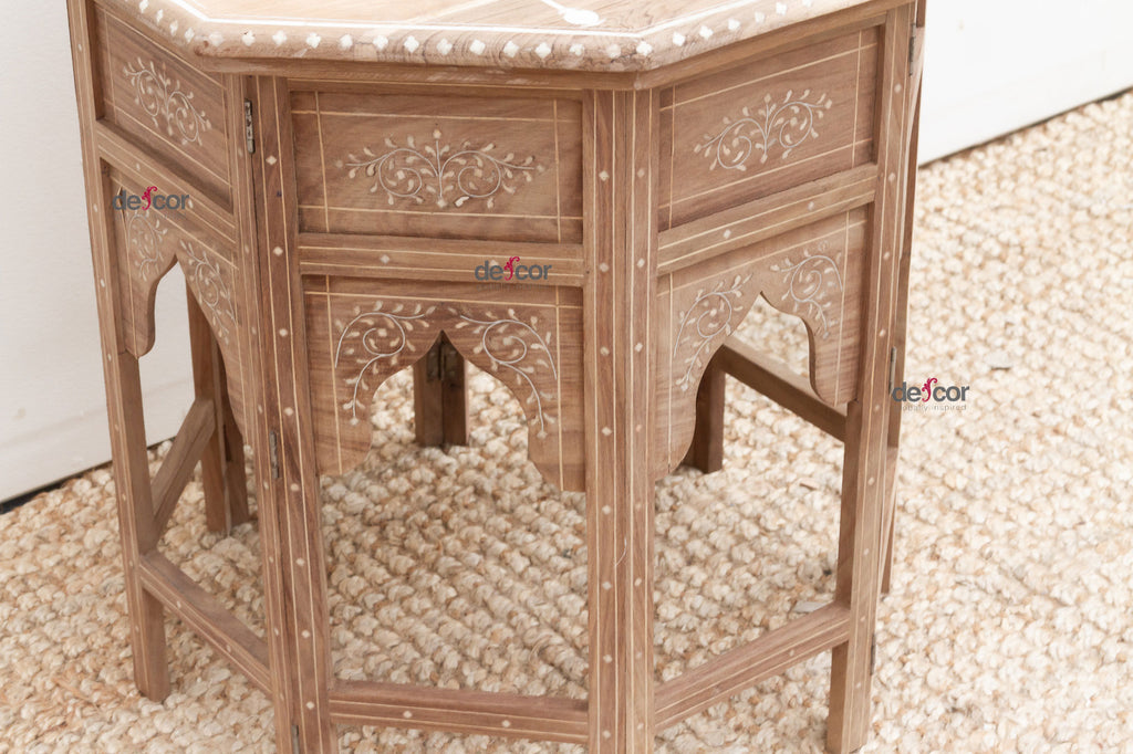 Tree of Life Inlay Folding Side Table