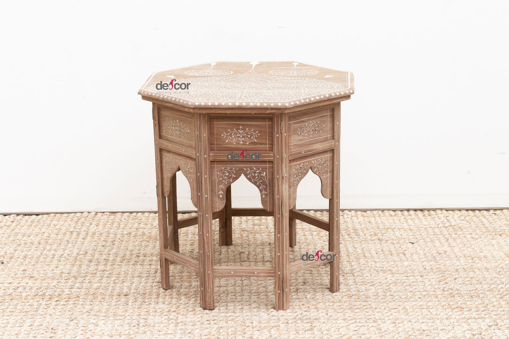 Tree of Life Inlay Folding Side Table