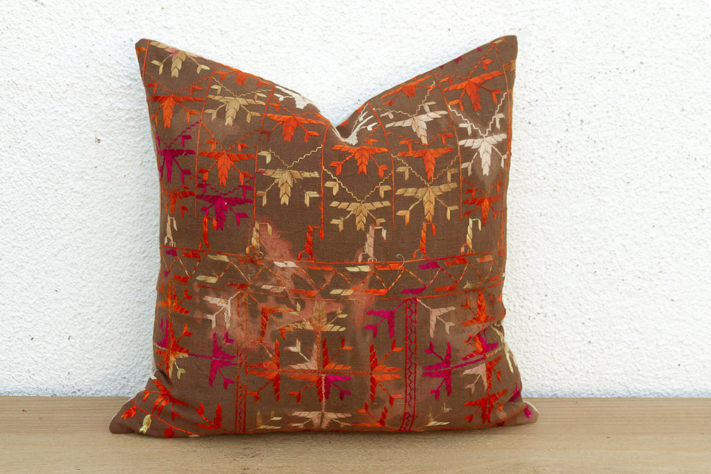 Sangrul Scroll, Antique Phulkari Pillow Cover