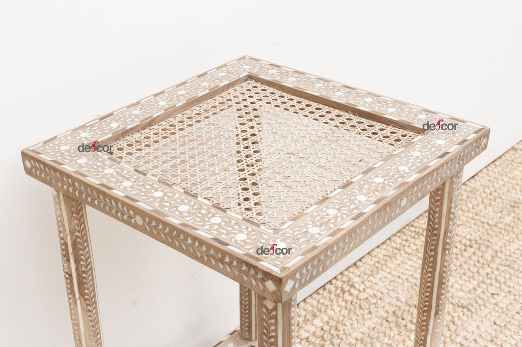 Anglo Indian Colonial Cane Top Side Table