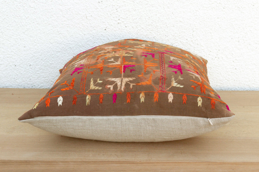 Sangrul Scroll, Antique Phulkari Pillow Cover