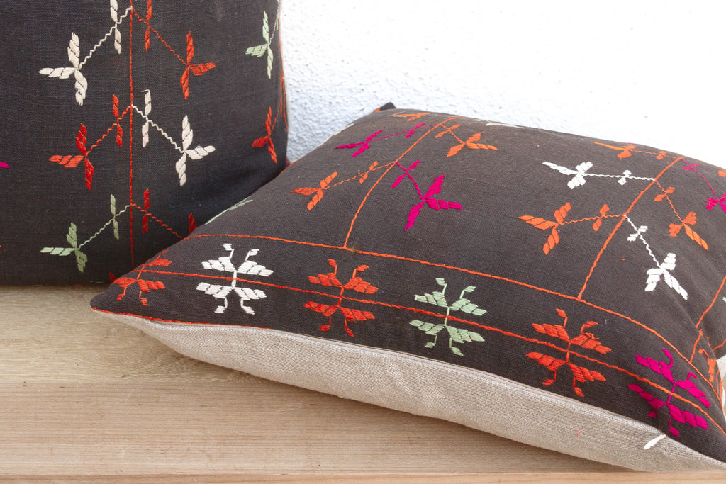 Doaba Pair, Antique Phulkari Pillow Covers (Trade)