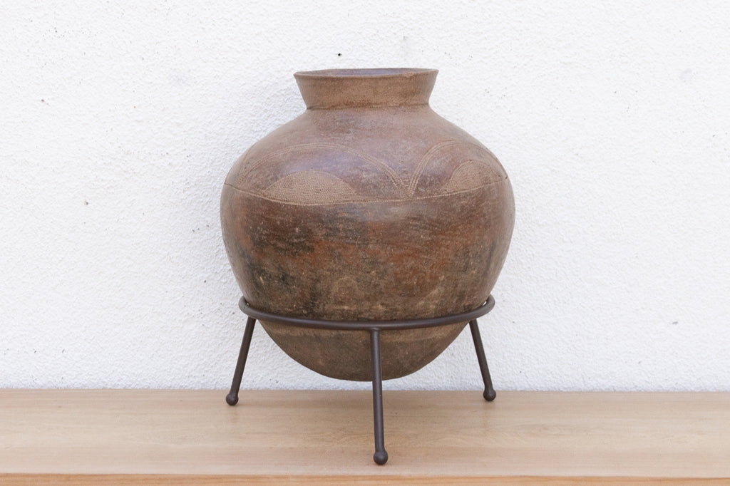 Antique Mossi Pottery on Modern Stand