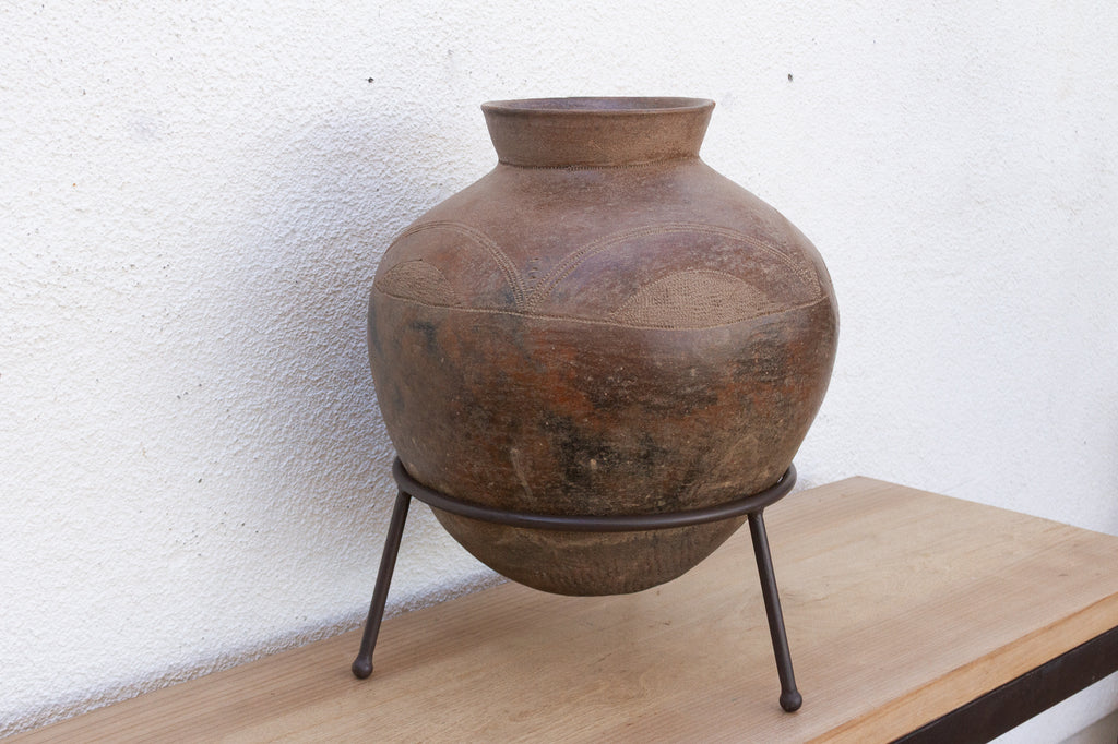 Antique Mossi Pottery on Modern Stand