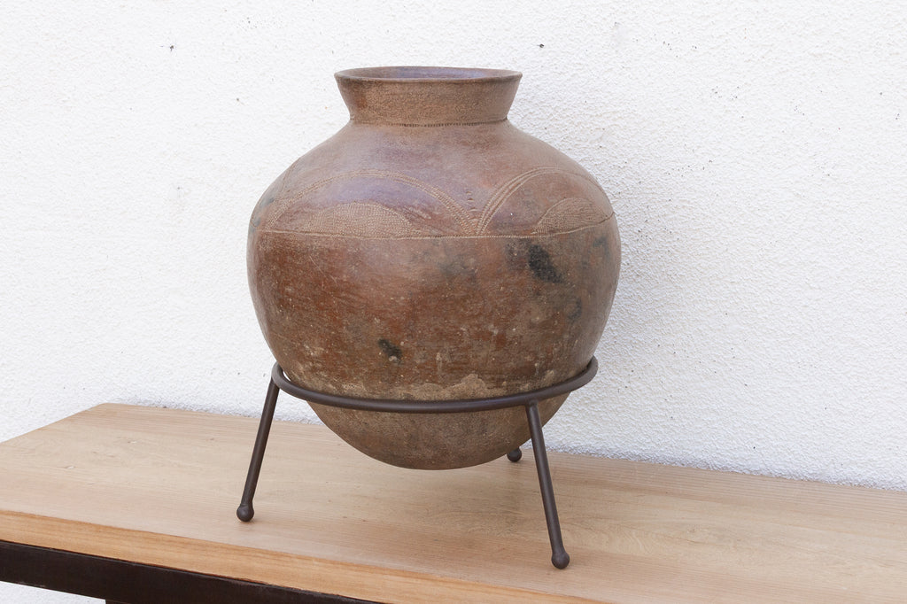Antique Mossi Pottery on Modern Stand