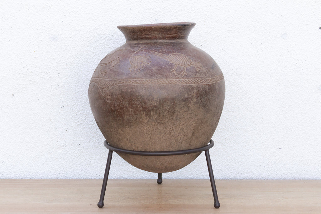 Antique Ceremonial Tribal Mossi Vessel on Stand