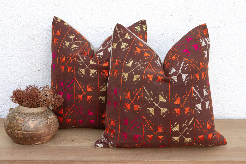 Eternal Garden, Antique Phulkari Pillow Covers, Set