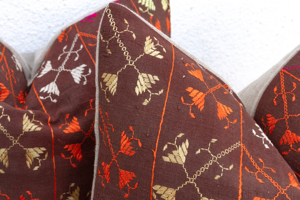 Eternal Garden, Antique Phulkari Pillow Covers, Set