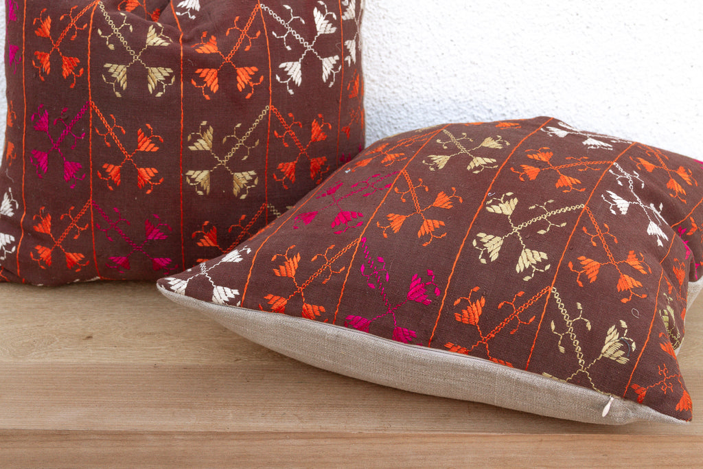 Eternal Garden, Antique Phulkari Pillow Covers, Set