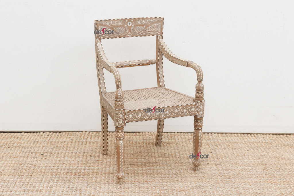Royal Anglo-Indian Peacock Inlay Armchair