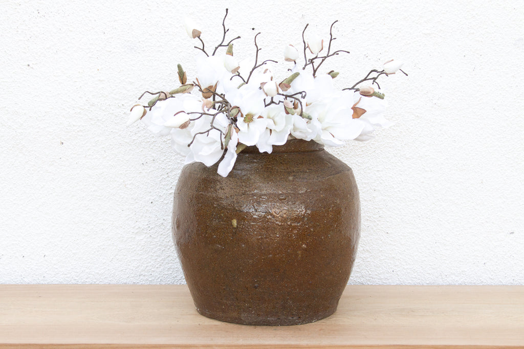 Antique Brown Glazed Storage Jar