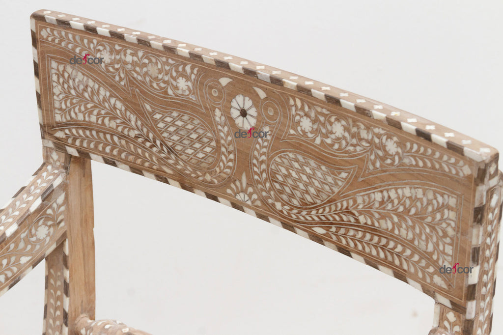 Royal Anglo-Indian Peacock Inlay Armchair