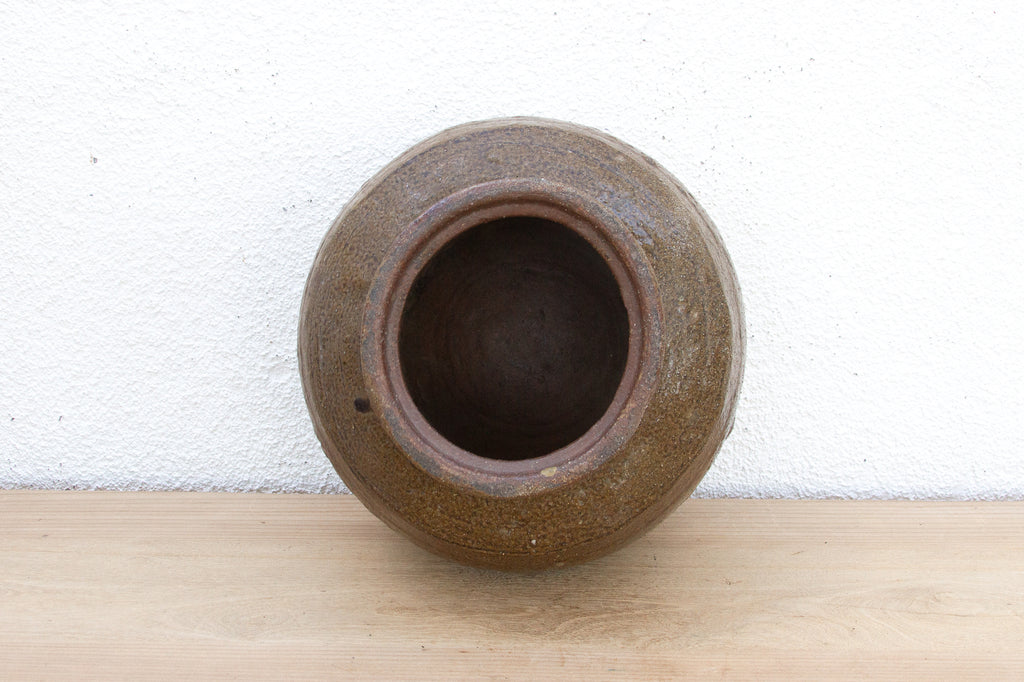 Antique Brown Glazed Storage Jar