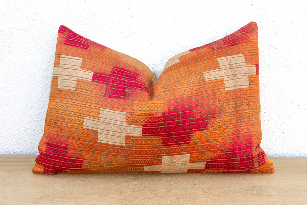 Malwa Silk, Heirloom Bagh Phulkari Pillow (Trade)