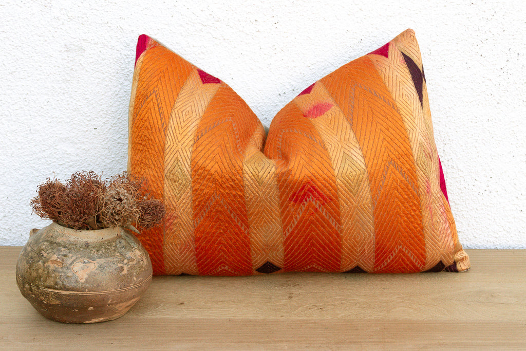 Amritsar Radiant, Heirloom Bagh Phulkari Pillow