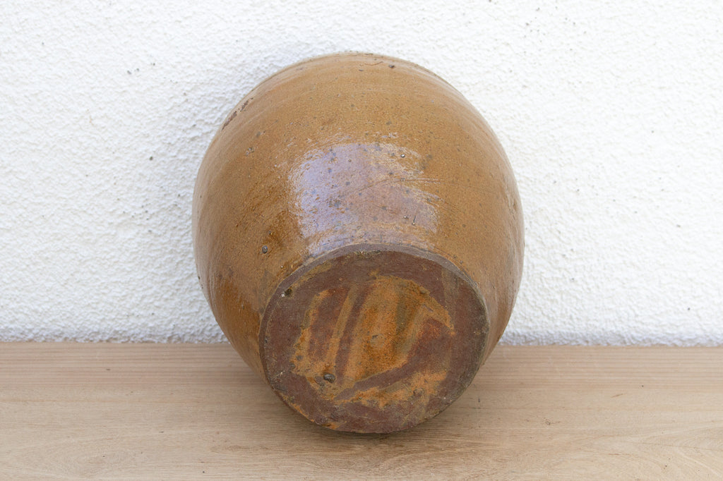 Antique Golden Brown Storage Pot (Trade)