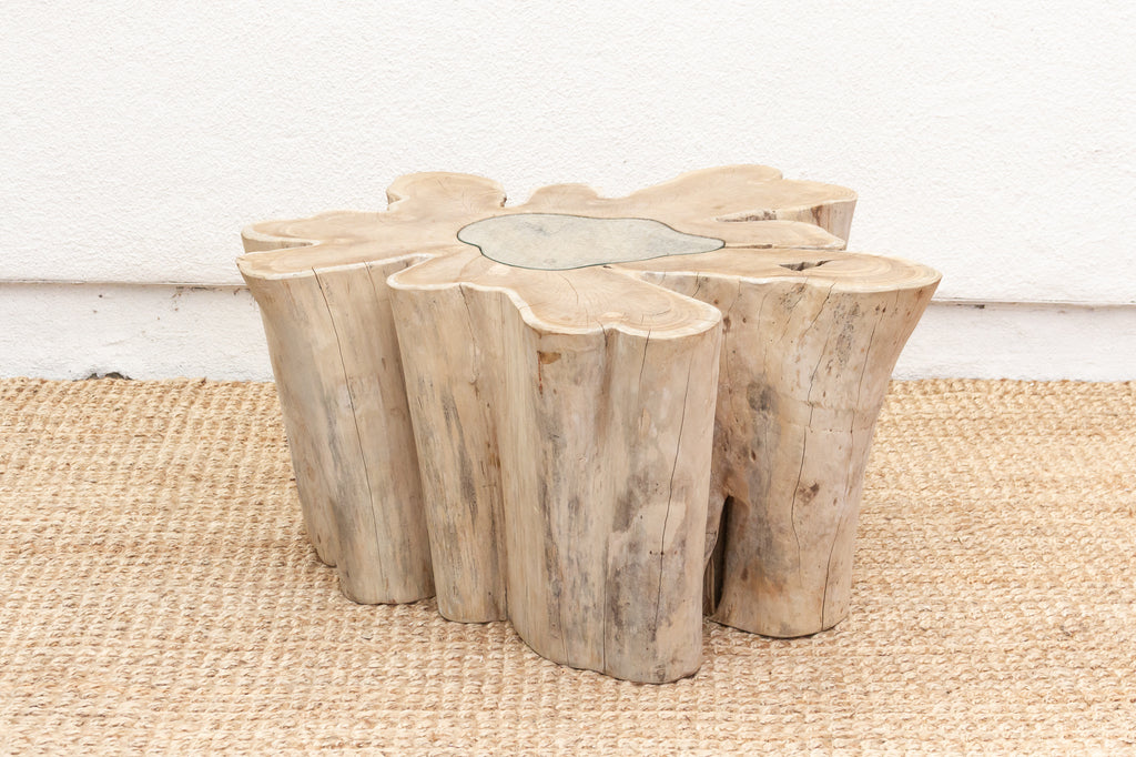 Handcrafted Freeform Teak Coffee Table