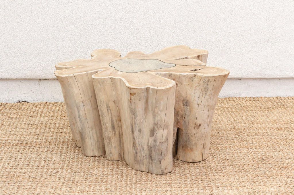 Handcrafted Freeform Teak Coffee Table