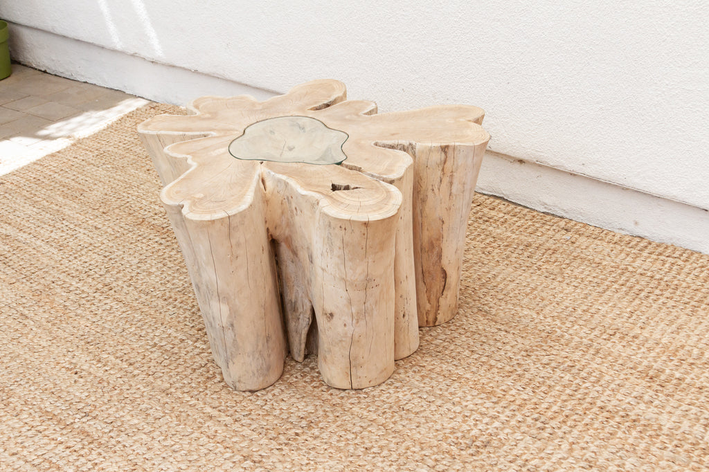 Handcrafted Freeform Teak Coffee Table