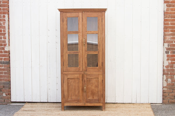 19th Century Tall Colonial Glass Cabinet