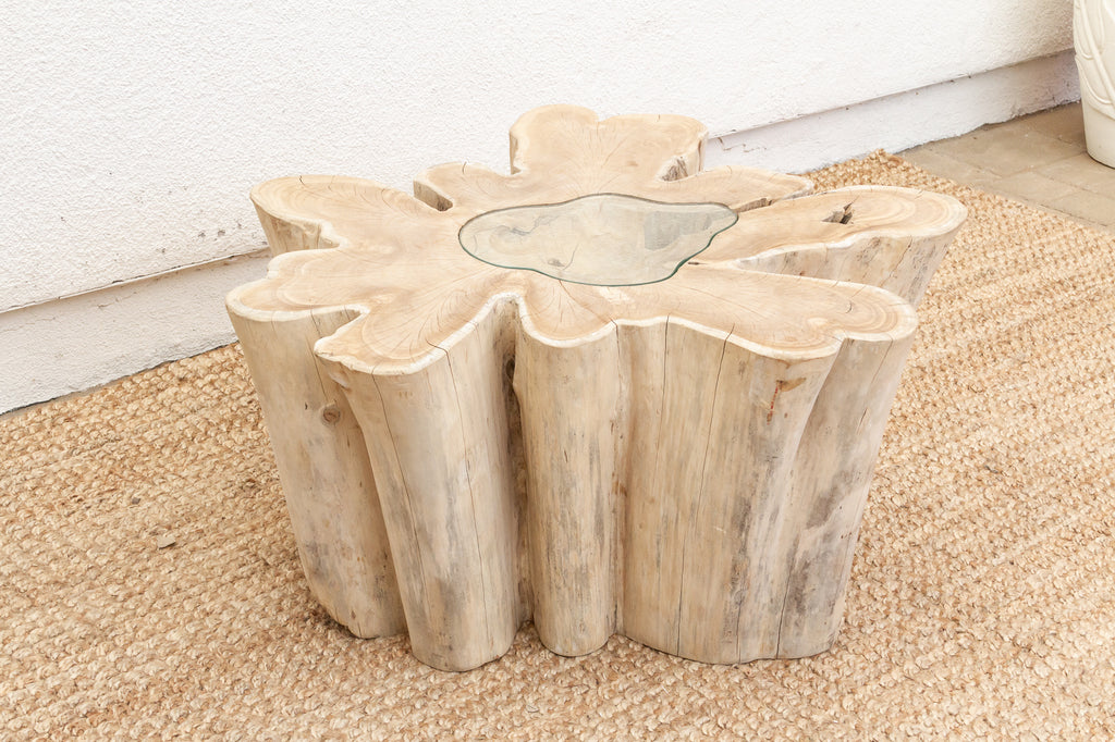 Handcrafted Freeform Teak Coffee Table