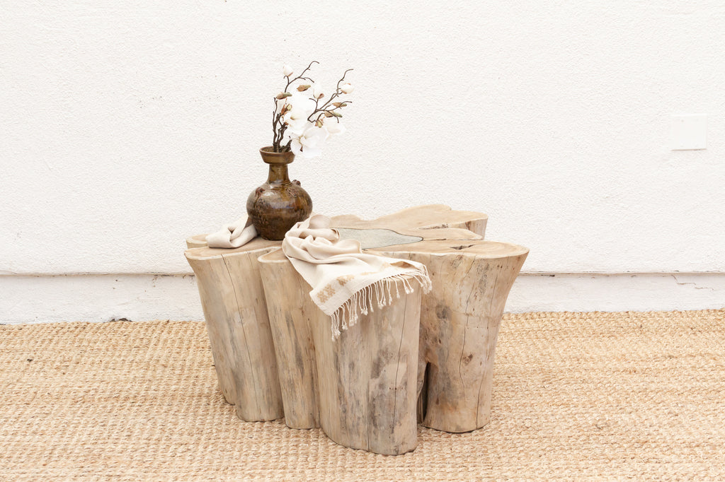 Handcrafted Freeform Teak Coffee Table