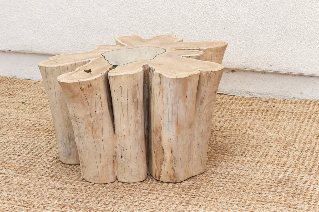 Handcrafted Freeform Teak Coffee Table