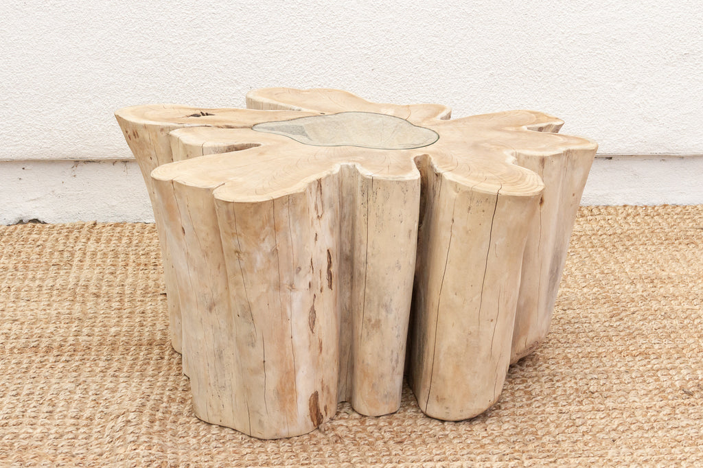 Handcrafted Freeform Teak Coffee Table