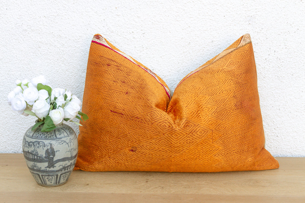 Honey Mirage, Heirloom Bagh Phulkari Pillow