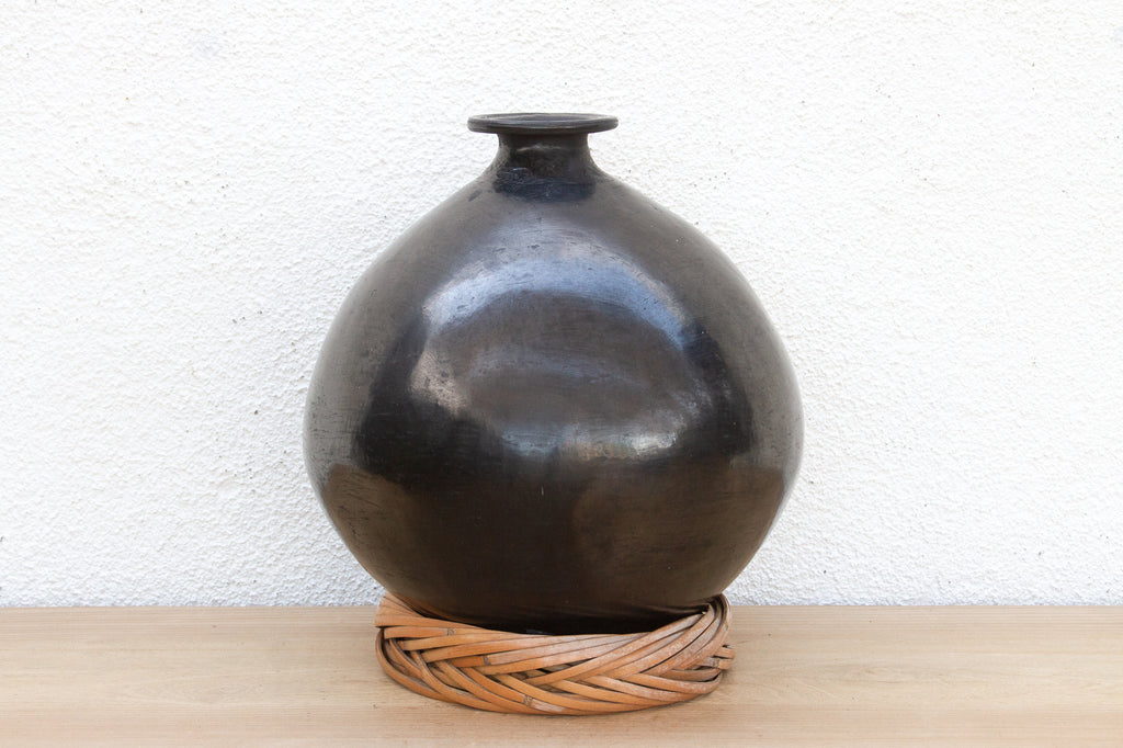 Mid-Century Oaxacan Black Clay Vessel