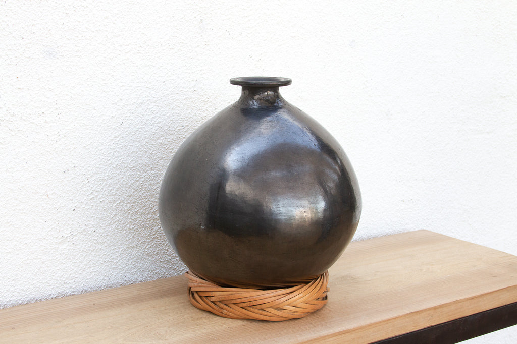 Mid-Century Oaxacan Black Clay Vessel