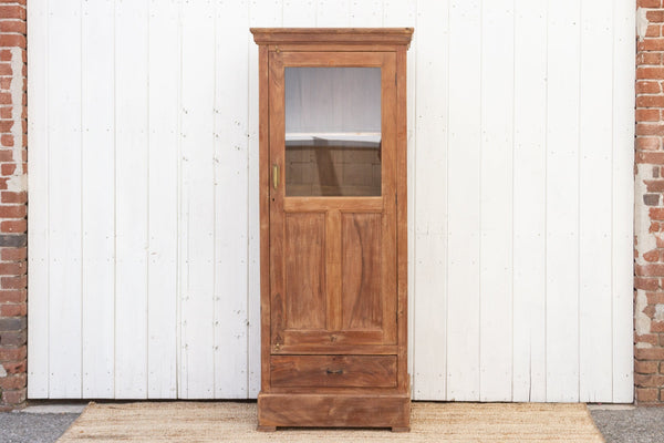 Slim Antique Teak Colonial Cabinet