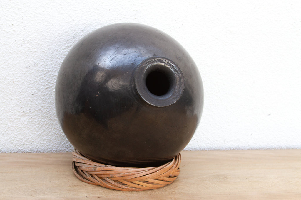 Mid-Century Oaxacan Black Clay Vessel