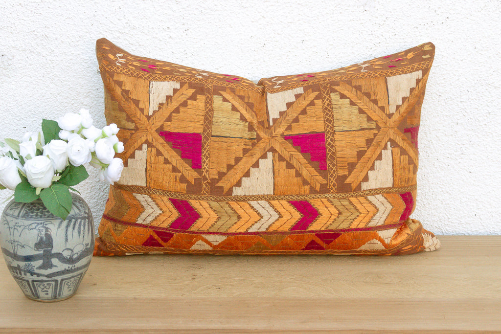 Kapurthala Step, Heirloom Bagh Phulkari Pillow (Trade)