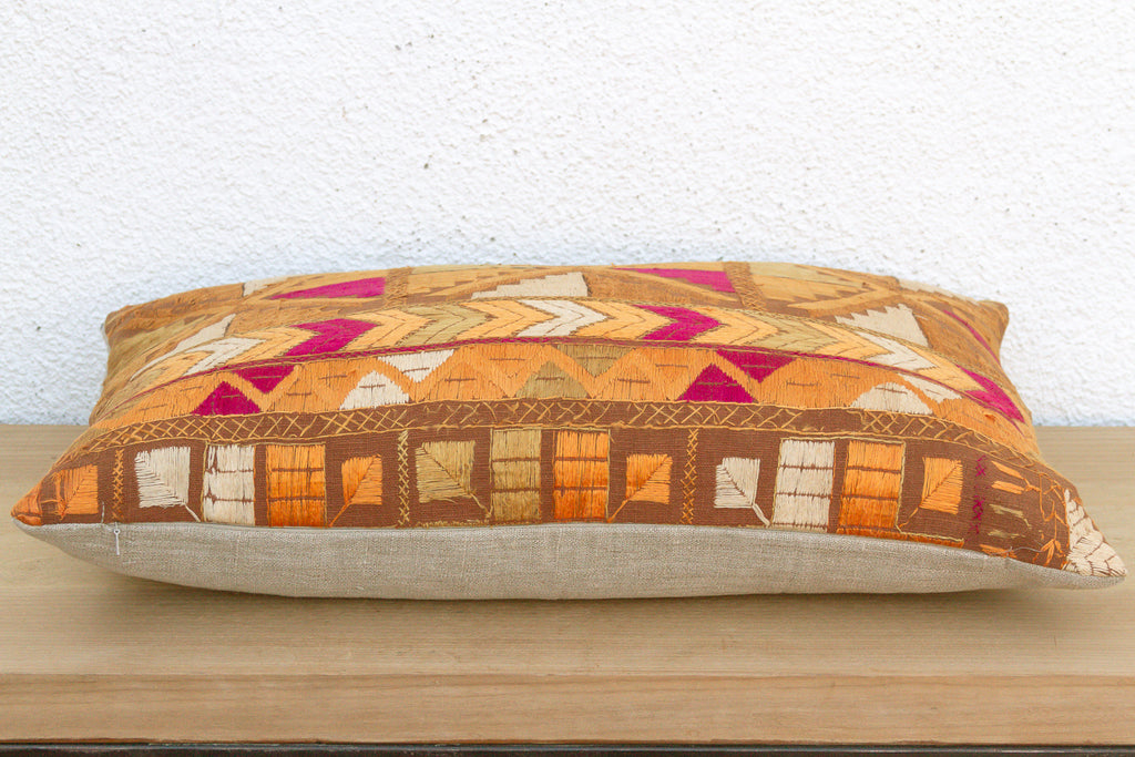 Kapurthala Step, Heirloom Bagh Phulkari Pillow (Trade)