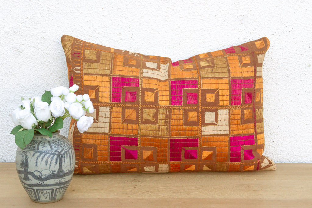Majitha Mosaic, Heirloom Bagh Phulkari Pillow (Trade)